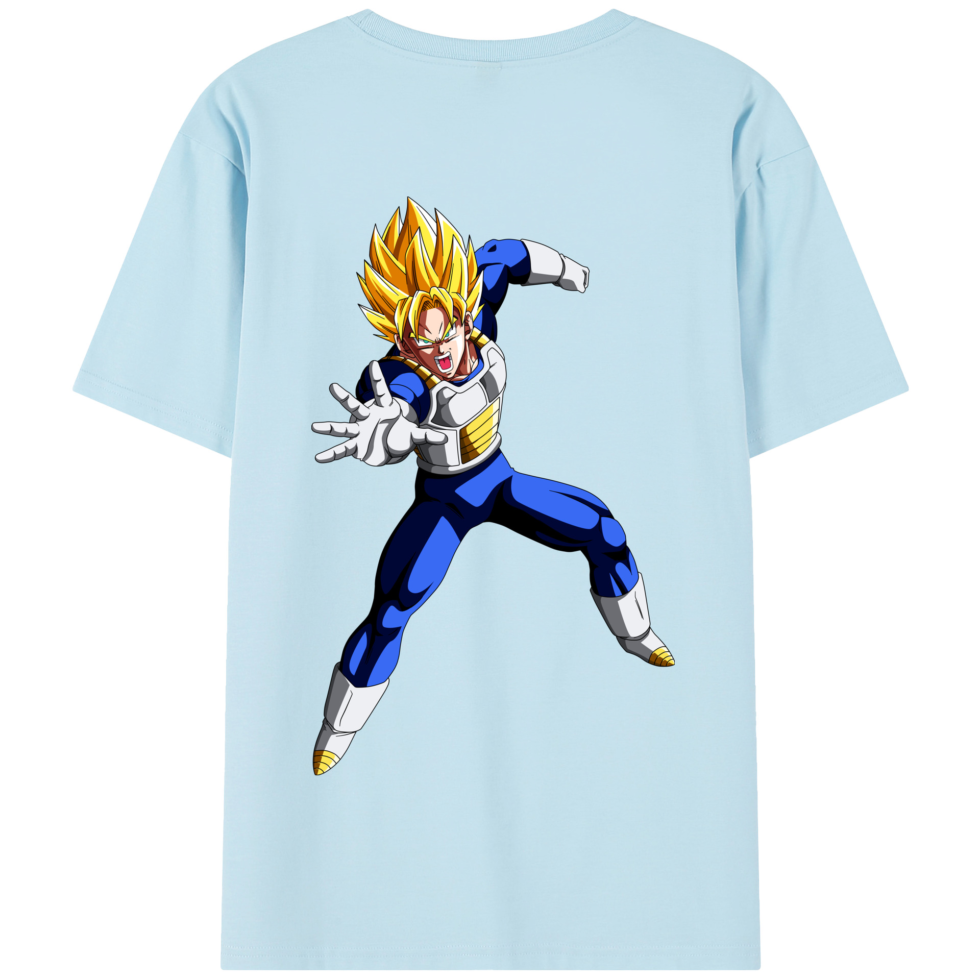 （画像用） ドラゴンボール ベジータ四世（Bejīta Yonsei）DRAGON BALL Vegeta IV 綿100％半袖Tシャツ（背面プリント）
